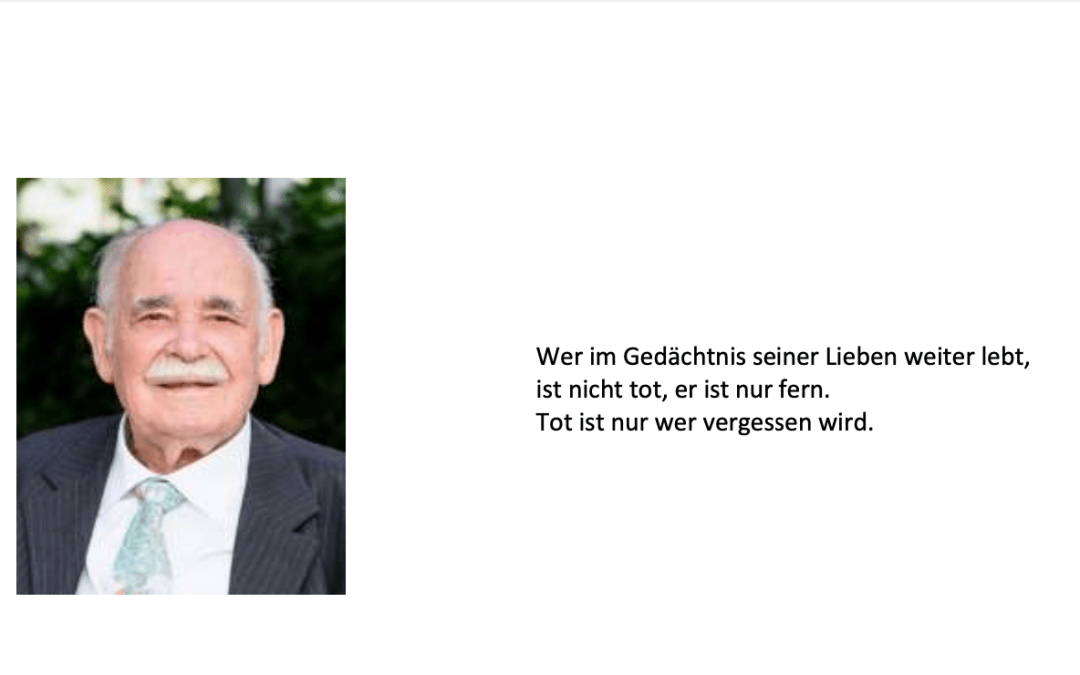 Ein Pionier ist gegangen